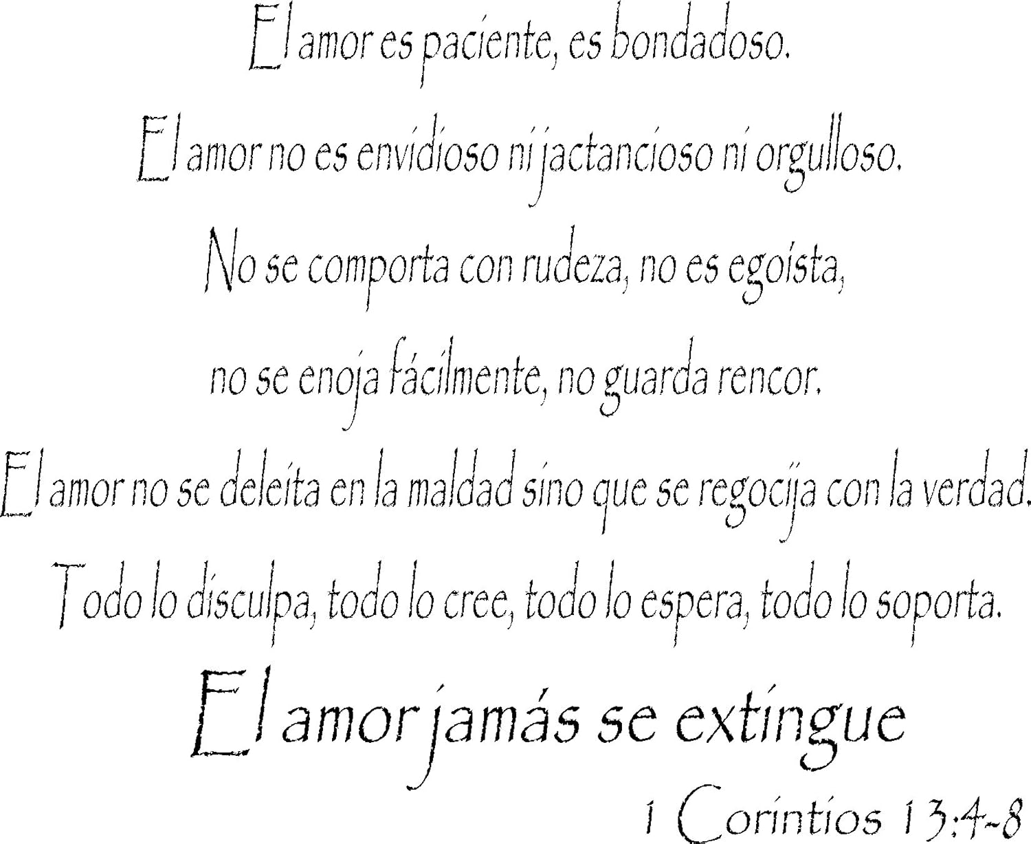 1 Corintios 134 8 Adhesivo De Pared El Amor Es Paciente Es Bondadoso El Amor No Es Envidioso Ni Jactancioso Ni Orgulloso No Se Comporta Con 1 Corintios 134 8 Adhesivo De Pared El Amor Es Paciente Es Bondadoso El Amor No Es Envidioso Ni Jactancioso Ni Orgulloso No Se Comporta Con