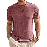 Runcati Mens Short Sleeve T-Shirts Classic Crew Neck Casual Shirt Summer Basic Lightweight Fashion Moisture Wicking Tees