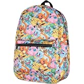 Bioworld Pokemon Backpack Pikachu Squirtle Jigglypuff Eevee Bulbasaur Charmander Laptop School Travel Backpack 17"