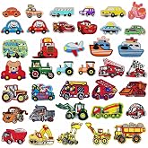 Woohome Car Iron-on Patches - Excavator, Racing Car, Fire Truck - 40 PCS Sew-on Appliques for Kids DIY Crafts, Clothing, Jeans, Jackets, Bags - Iron-on Repair Kit