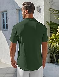 COOFANDY Men's Henley Neck Shirt Short Sleeve Solid