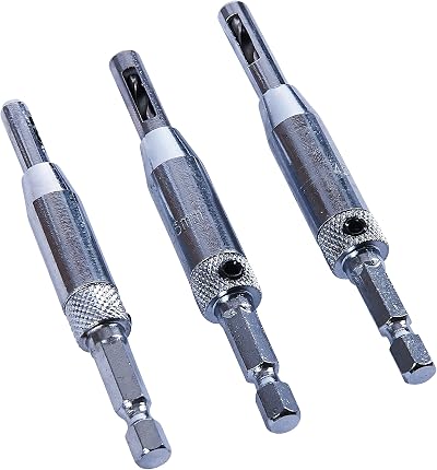 Amtech 3 Piece Hinge Drill Bit Set HSS Hex Shank 7/64" 9/64" 11/64"