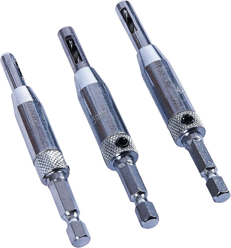 Amtech 3 Piece Hinge Drill Bit Set HSS Hex Shank 7/64" 9/64" 11/64"