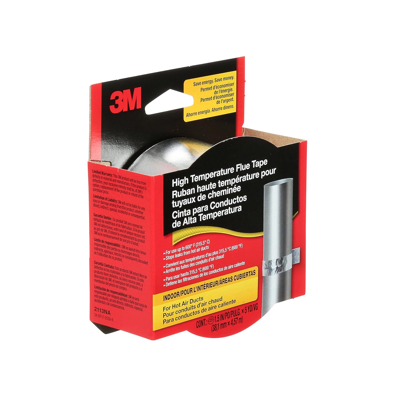 3M High Temperature Flue Tape, 15Foot Roll 12