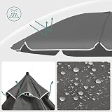 SONGMICS 2 m Parasol Beach Umbrella UPF 50+ Grey GPU065G01 view 4