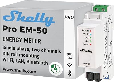 Shelly Pro EM 50A 2-Channel Energy Meter LAN Wi-Fi DIN-Rail 50A Power
