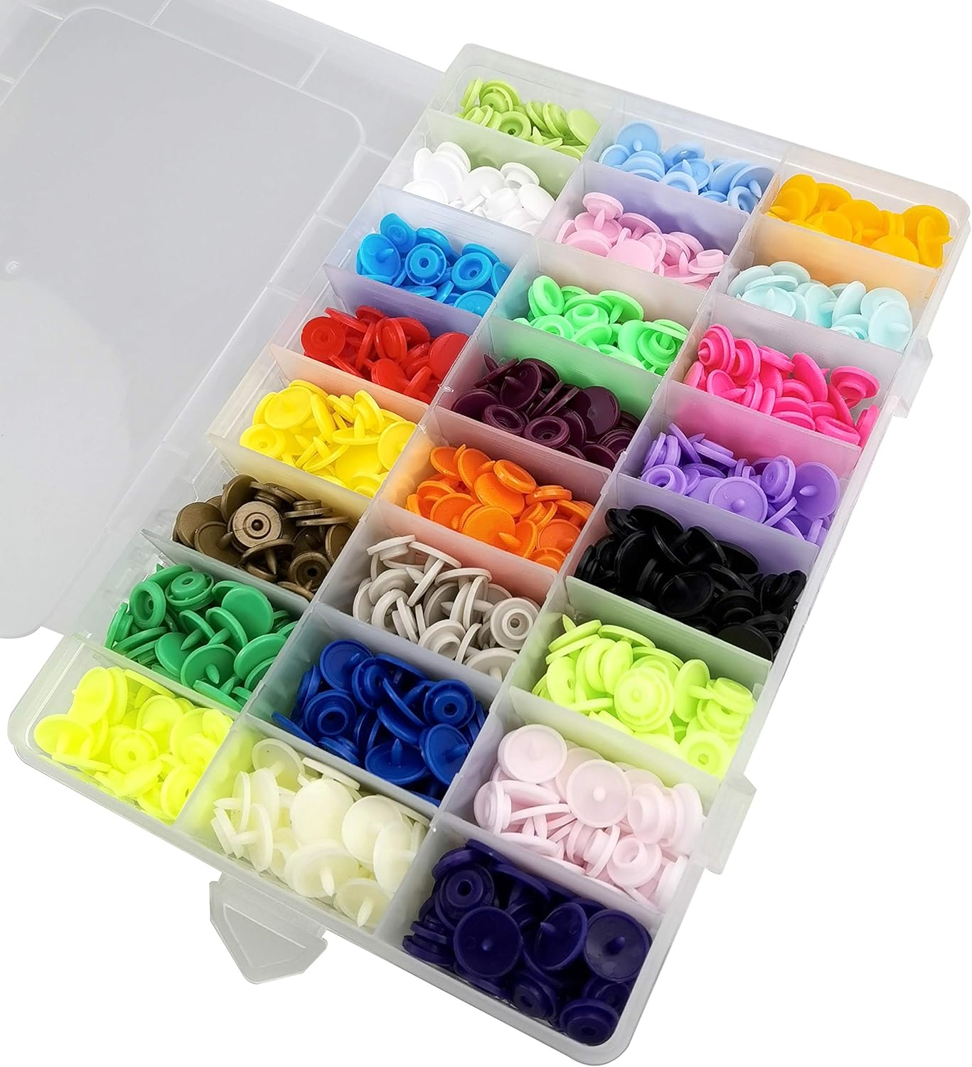 TmppDeco Plastic Snaps with Snap Pliers, 460 Sets 24-Colors Snaps Buttons for Sewing, Snap Fasteners kit for Sewing, Clothing, Crafting, Diaper, Bibs
