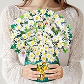 CNLITIHEKA Daisy Flower Bouquet Pop Up Cards, Pop Up Flower Bouquet Greeting Cards, Mother's Day Pop Up Card, Get Well Soon Card, 3D Birthday Card, Includes Envelope And Note.