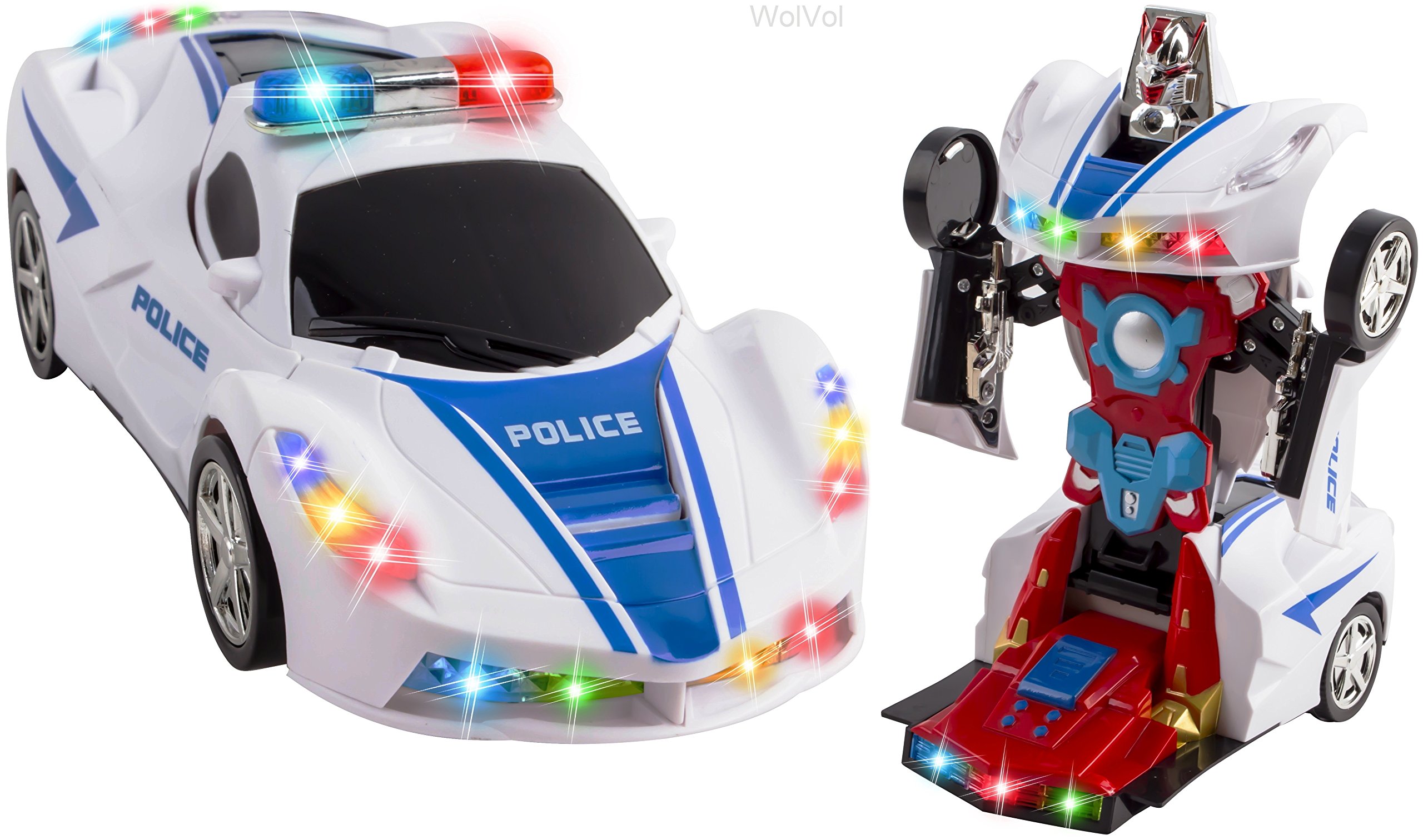 Toys for Boys Transformers Robot Police Car Kids Xmas Gift Free