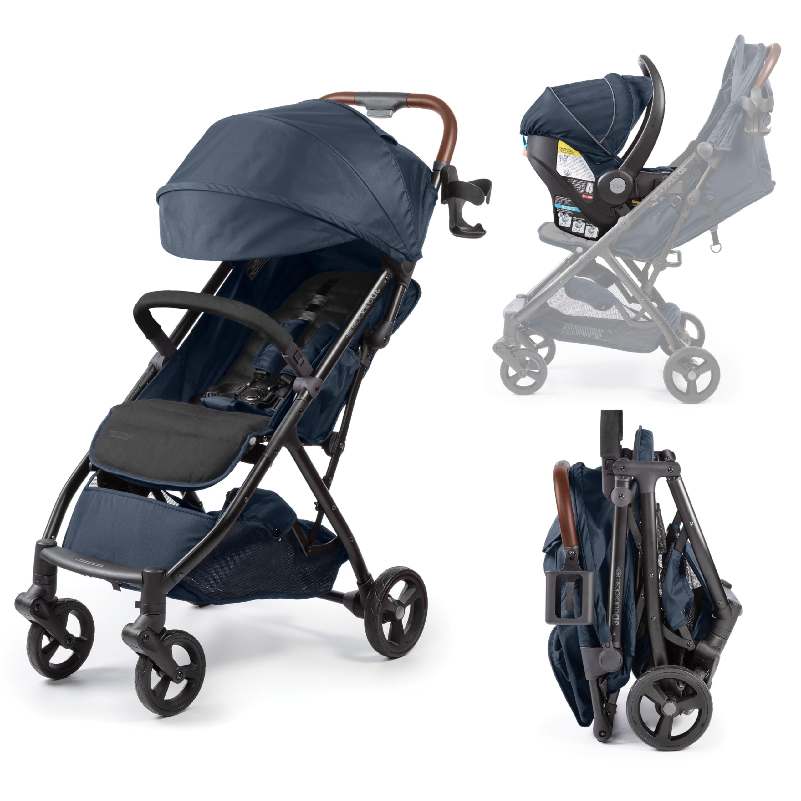 Photo 1 of Summer Infant Ingenuity 3Dquickclose CS+ Compact Fold Stroller – Lightweight Stroller with Oversized Canopy, Extra-Large Storage and Compact Fold, Deep Ocean
