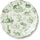 Le Jardin 13 Inch ROUND PLATTER &ndash; Bunny Stoneware Serving Tray for Appetizers, Roasts &amp; Desserts &ndash; Perfect for Spring Celebrations, &amp; Garden Gatherings