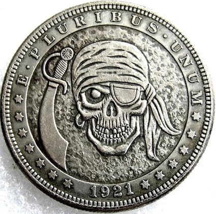 amazon com rare antique usa united states 1921 morgan dollar skull zombie skeleton pirate knife cool silver color coin toys games rare antique usa united states 1921 morgan dollar skull zombie skeleton pirate knife cool silver color coin