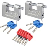 Magmaus&reg; RT270 Heavy Duty Lock for Shipping Container - [Weatherproof] - Secure Outdoor Lock for Storage Unit, Gate, Shed, Fence, Door - 12 Keys
