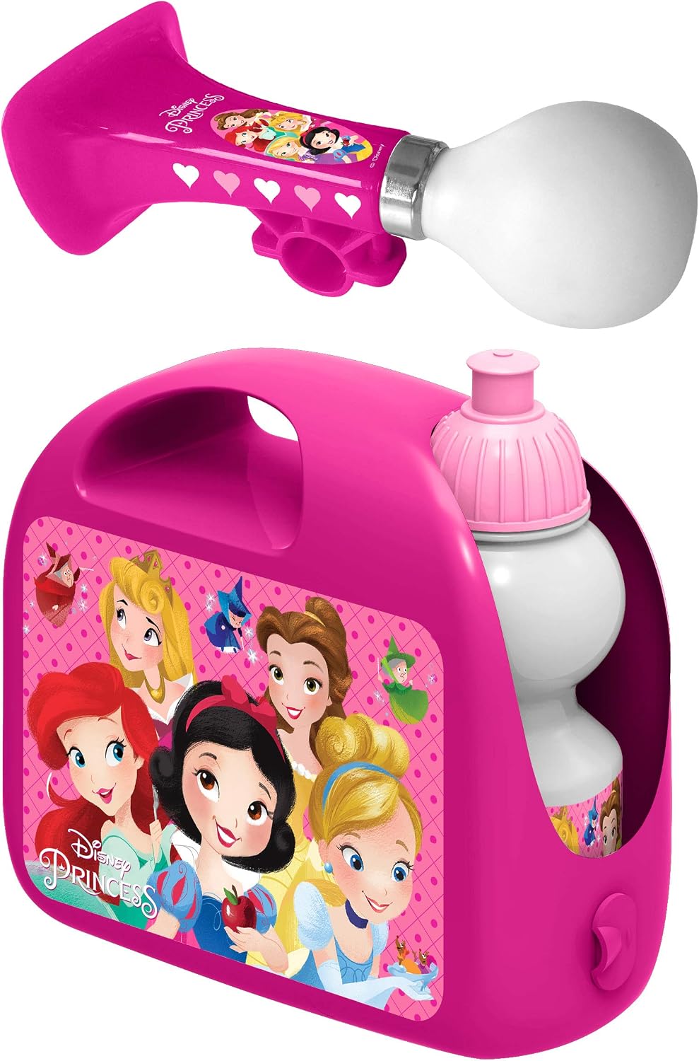 Stamp - Lunch Box + Drinking Bottle + Horn - Princess Disney, Pink - Image 4