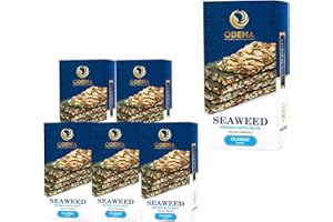 Seaweed Crunch with Almonds & Nuts Classic Flavor By Amazin Choices– Healthy Vegan Snack Bars, Seaweeds Sheets, Crispy Texture, Nutty Taste, and On-the-Go Energy Snacks Box 6 Counts (Pack of 5)