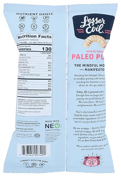 LESSEREVIL, PALEO PUFFS, HIMALAYAN SALT, 5 OUNCE