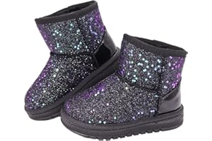 TOUNSOL Girls Winter Boots Toddler Girl Boots Warm Sparkle Sequin Outdoor Non-Slip Snow Boot for Little kids