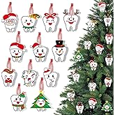 36 Pcs Tooth Christmas Tree Ornaments, Tooth-Themed Hanging Decorations for Dental Office, CNA Week, Dental Assistant and Hygienist Holiday Décor