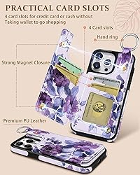 Lotadilo for iPhone 15 Pro Wallet Case with Card