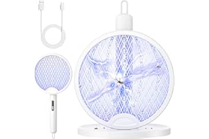 YISSVIC Fly Swatter Electric Bug Zapper Racket 4000 Volt Rechargeable Fly Zapper Indoor Outdoor Dual Modes with Attractant Li