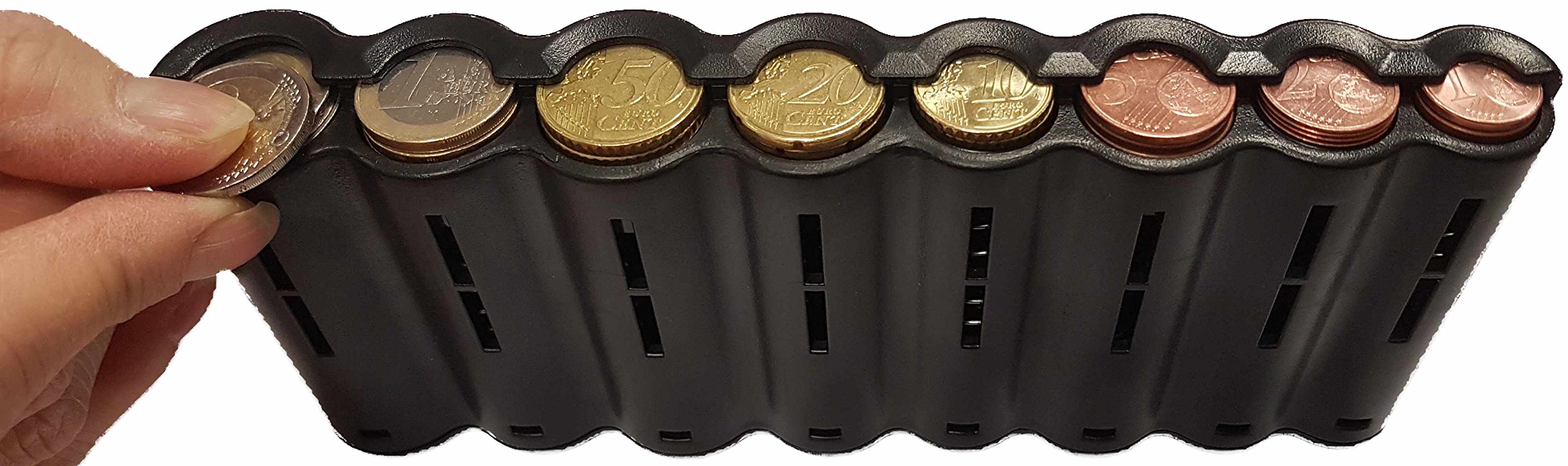 CLAIRE-FONCET Euro Coins – for Wallet Server Practical Catering – Cash Coins – 8 Compartments Coin Sorter – Bars, Restaurants