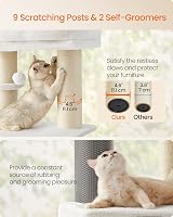 Feandrea Cat Tree Large Cats Heavy-Duty with Warm Pads 9 Scratching Posts view 4