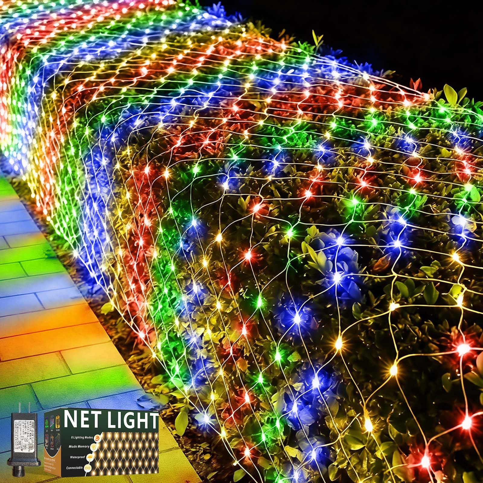 Photo 1 of LitHome 21ft x 5ft Christmas Net Lights, 360 LED Mesh Fairy String Lights with 8 Modes, Connectable Plug in Waterproof Mesh Lights for Bushes,Trees,Yard,Patio,Garden Decorations(Multicolor)