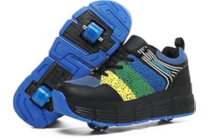 HOVERKICKES Kids Roller Skate Shoes with Wheels Roller Sneakers for Boys Girls Kids Deformation Wheeled Shoes ﻿