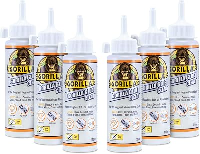 Gorilla Glue Clear 170ml Six Pack – All Purpose, Crystal Clear Bond