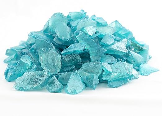Amazon Com Sea Glass Chips 1 Pound Of Ocean Blue Pearlized Sea