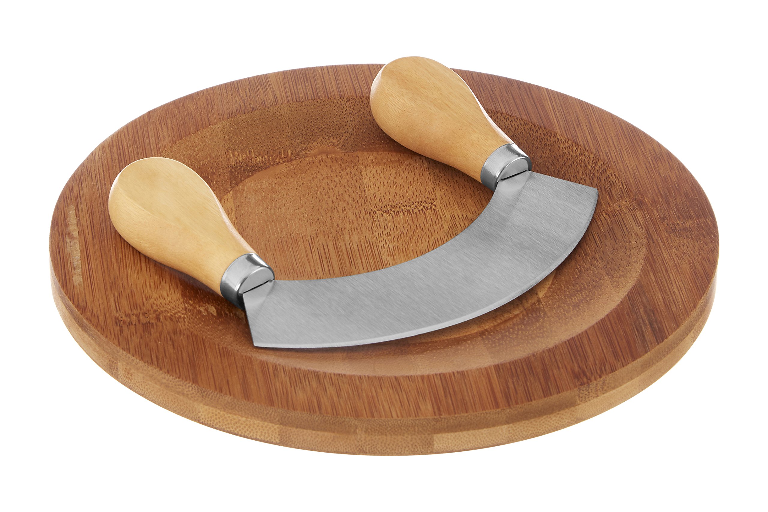 Premier Housewares 1103682 Herb Chopping Board with Mezzaluna Chopper - Bamboo