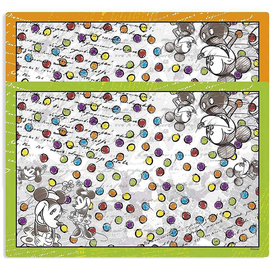 Egan Set of 2 Placemats Orange and Green Mickey and Minnie
