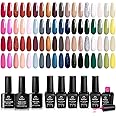 Beetles Gel Nail Polish Set 39Pcs: Red Sparkle Gold Silver Glitter Green Burgundy Red Gel Polish Kit Soak Off Nail UV LED with Base Gel and Top Matte Coat Nail Art