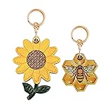 CATCH ON 2 Pack Leather Airtag Keychain Case