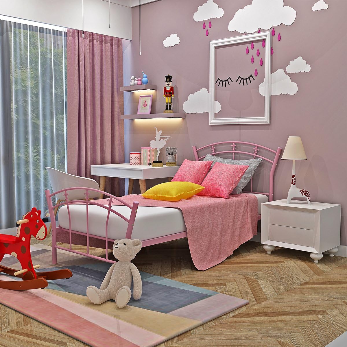 girls pink bed frame