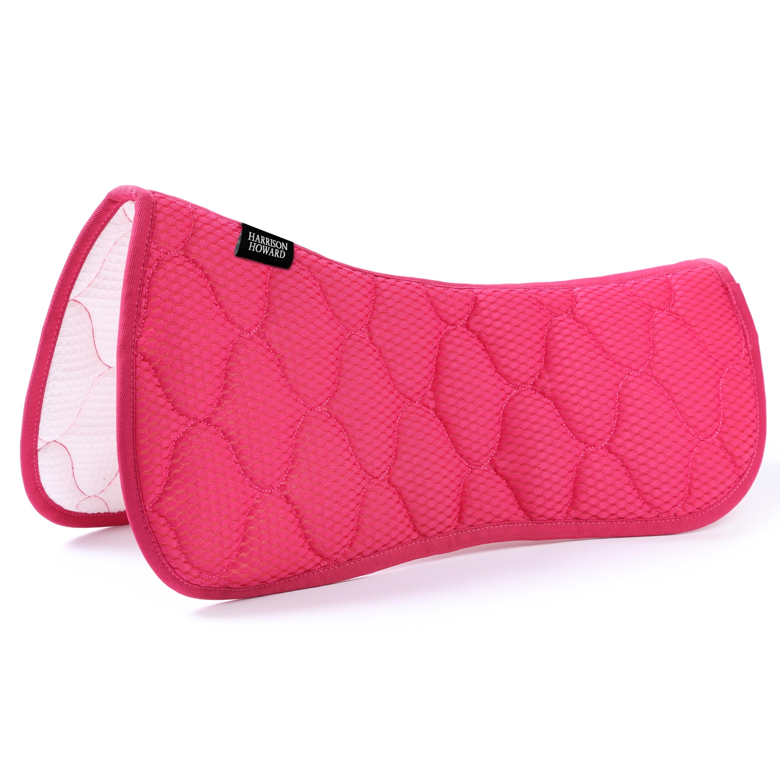Photo 1 of Harrison Howard Mesh Riding Half Pad for English Saddle Comfortable Cushioning Horse Saddle Pad Reduce Pressure on Horse’s Back Shock Absorbing Riding Pad Magenta