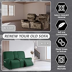 ULTICOR Squared Jacquard Design Reclining Loveseat
