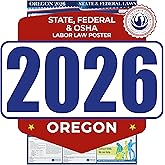 2026 Oregon State and Federal Labor Law Poster - OSHA Workplace Compliant - Mandatory Regulations Posting for Employees - All in One Required Compliance Posting 17" x 40" - Laminated
