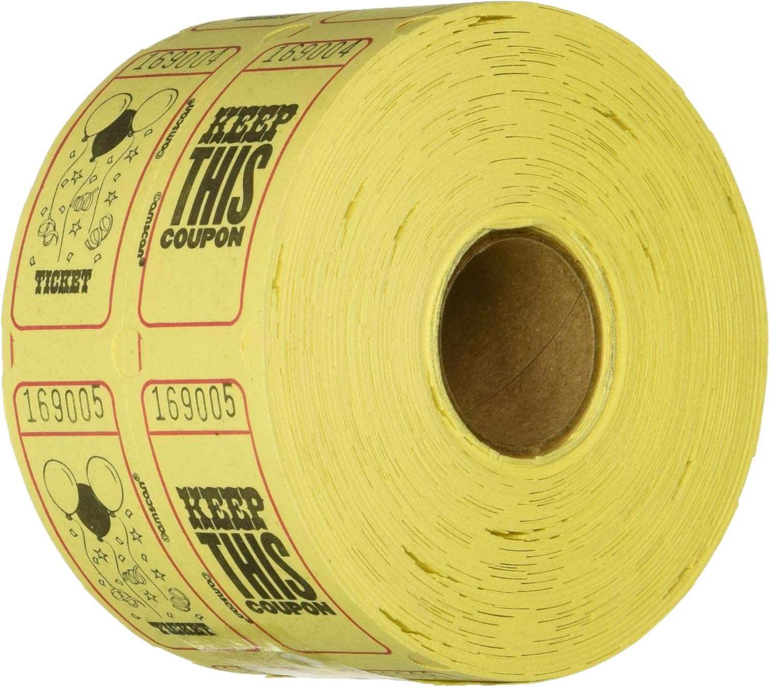 amscan Fun Multi-Purpose Ticket Roll (500 pieces) | Game Collection Party Accessory, One Size, Yellow