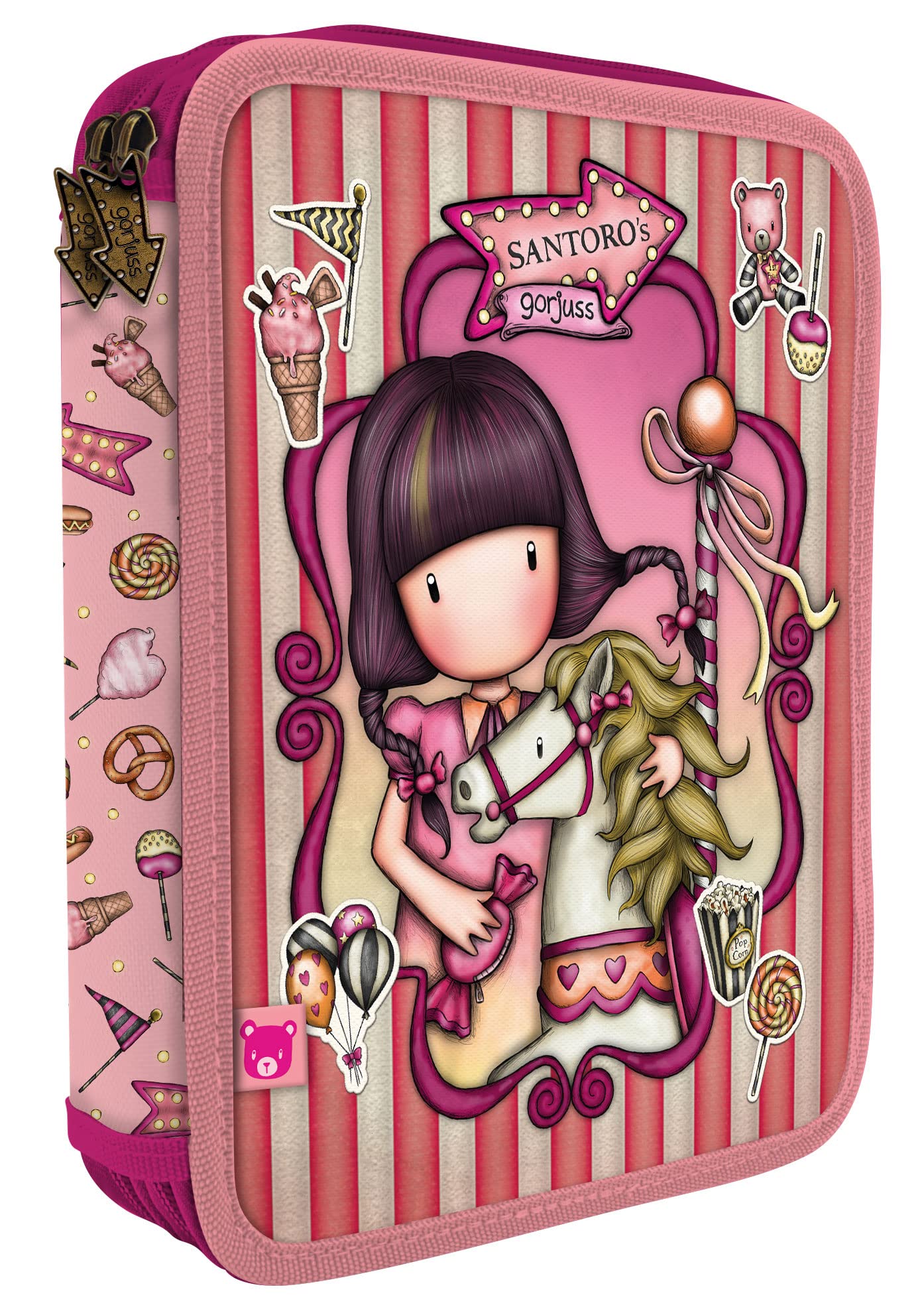 SANTORO 688GJ21 Gorjuss Fairground 46 Pieces Double Pen Carousel 18,1X23,2X4Cm, Multicoloured