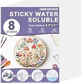 Water Soluble Stabilizer for Embroidery - Stick and Stitch Wash Away Paper 8.5x11 Inch 8-Pack, Printable Stabilizer for Hand &amp; Machine Embroidery, Ideal for Printing &amp; Drawing Patterns