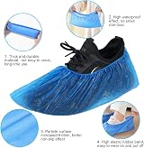 Flintronic Plastic Shoe Covers 100 Pcs Disposable Waterproof Non slip view 3