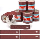 SHALL Sandpaper Roll Set 5 Rolls 9.3mm x 5m Aluminum Oxide Grit 60-240 view 5