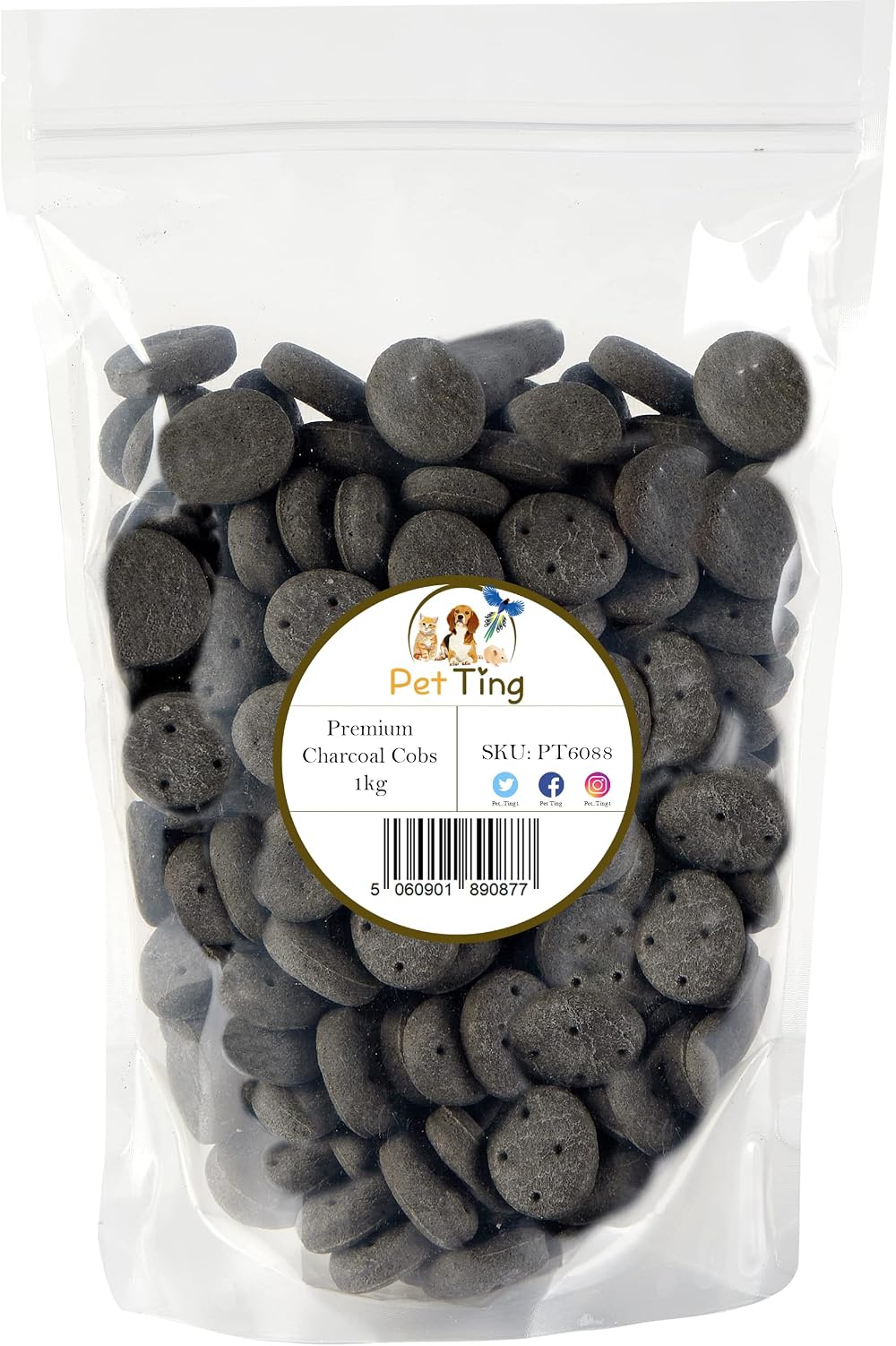 Pet Ting Premium Dog Biscuits Treats 1kg Charcoal Cobs Digestion