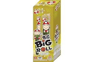 Big Roll Grilled Seaweed Snacks by Tao Kae Noi, Grilled Squid Flavor Grilled Seaweed Rolls, Healthy Nori Sheet Rolls for Kids and Adults, 6 pack, Nori Snacks, 3g Bags