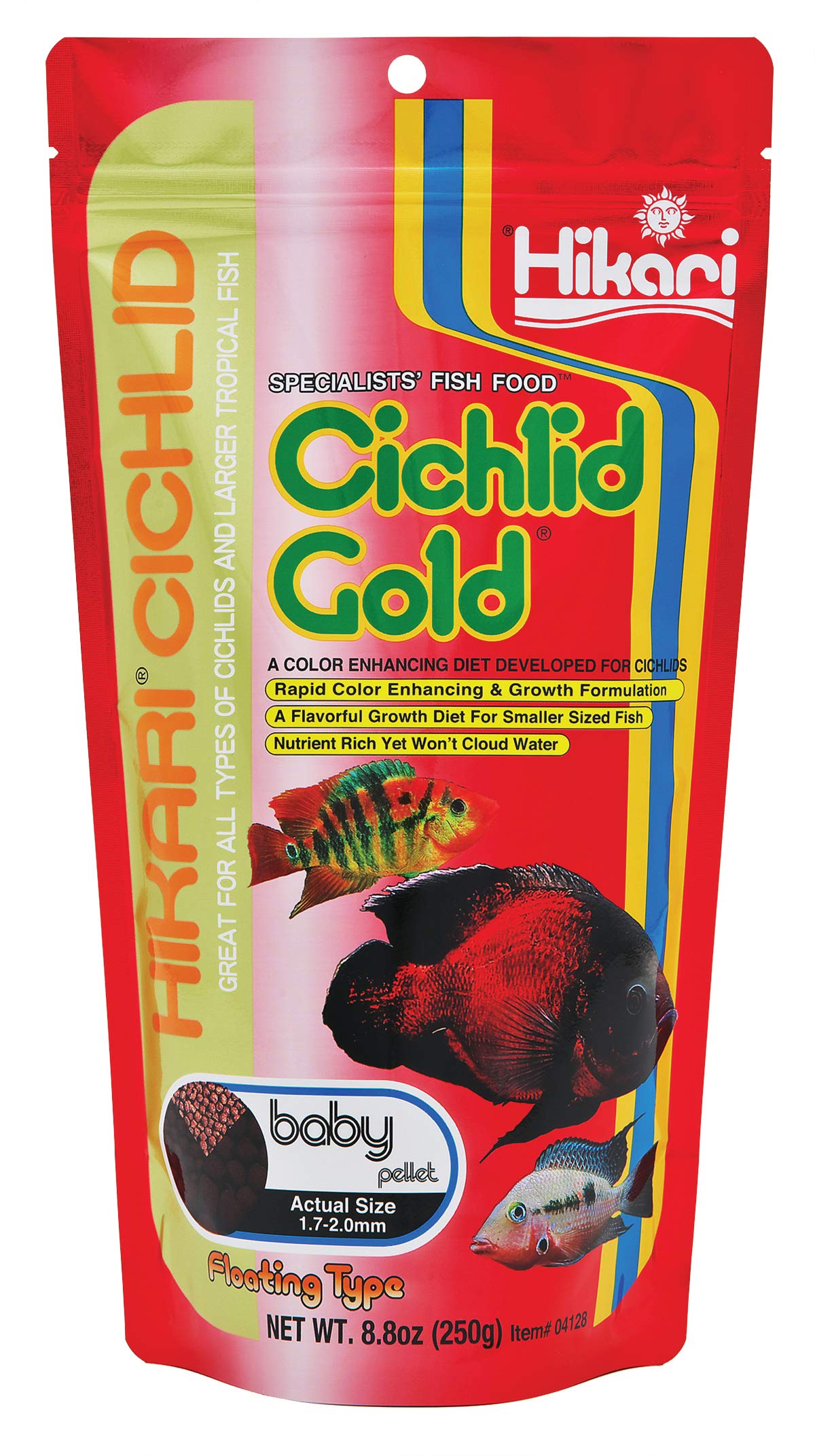 Hikari 4128 Cichlid Gold Floating Baby Pellets for Pets, 8.8-Ounce