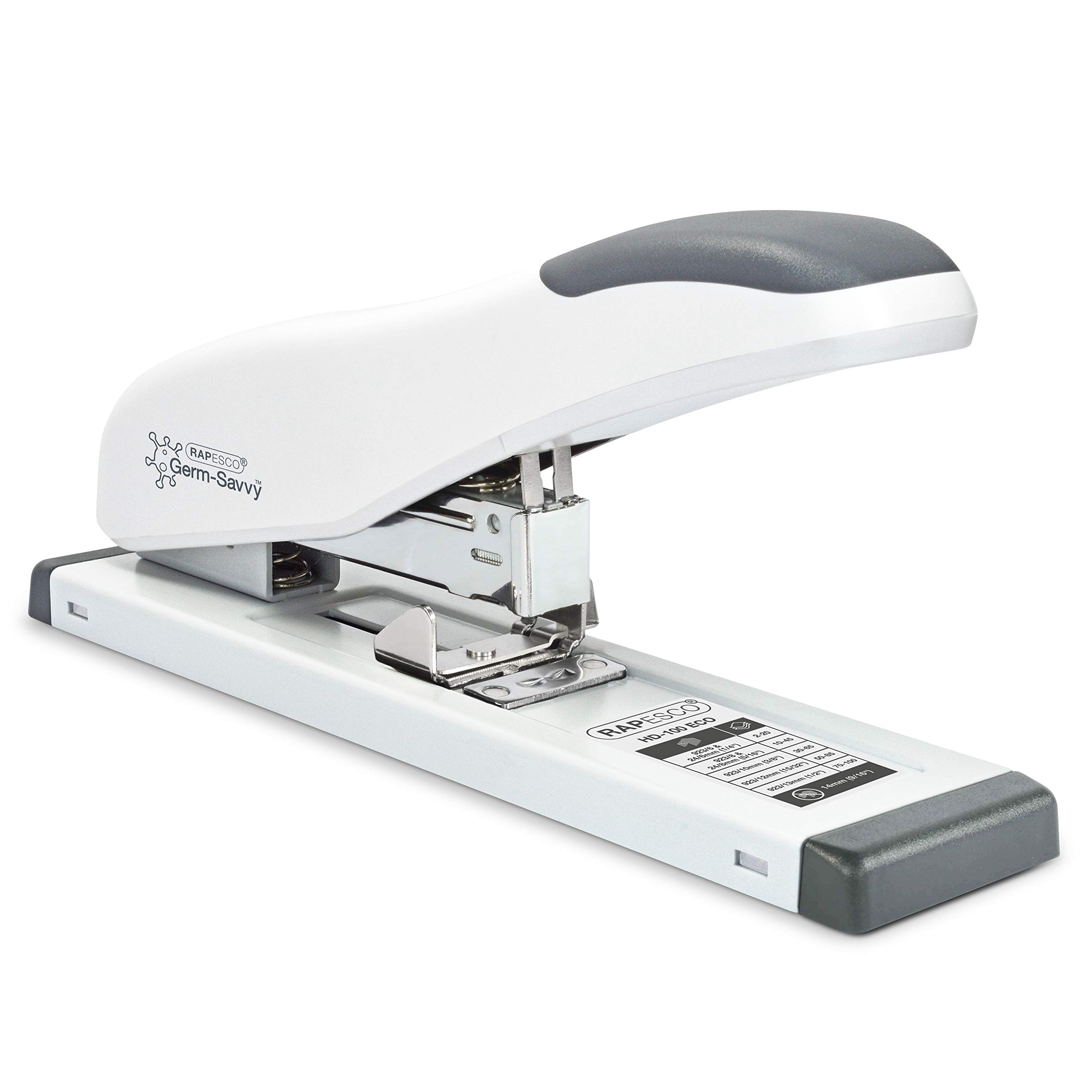 Rapesco 1386 ECO HD-100 Heavy Duty Stapler, 100 Sheet Capacity, Soft White