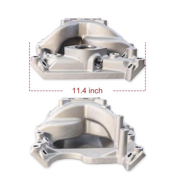 JGHYPERX DM-3812 55026 7576 INTAKE MANIFOLD ALUMINUM DUAL PLANE COMPATIBLE WITH CHRYSLER MOPAR AIR GAP SMALL BLOCK LA MAGNUM DODGE JEEP 1967-2003 318 340 360 1,500-6,500 RPM SILVER