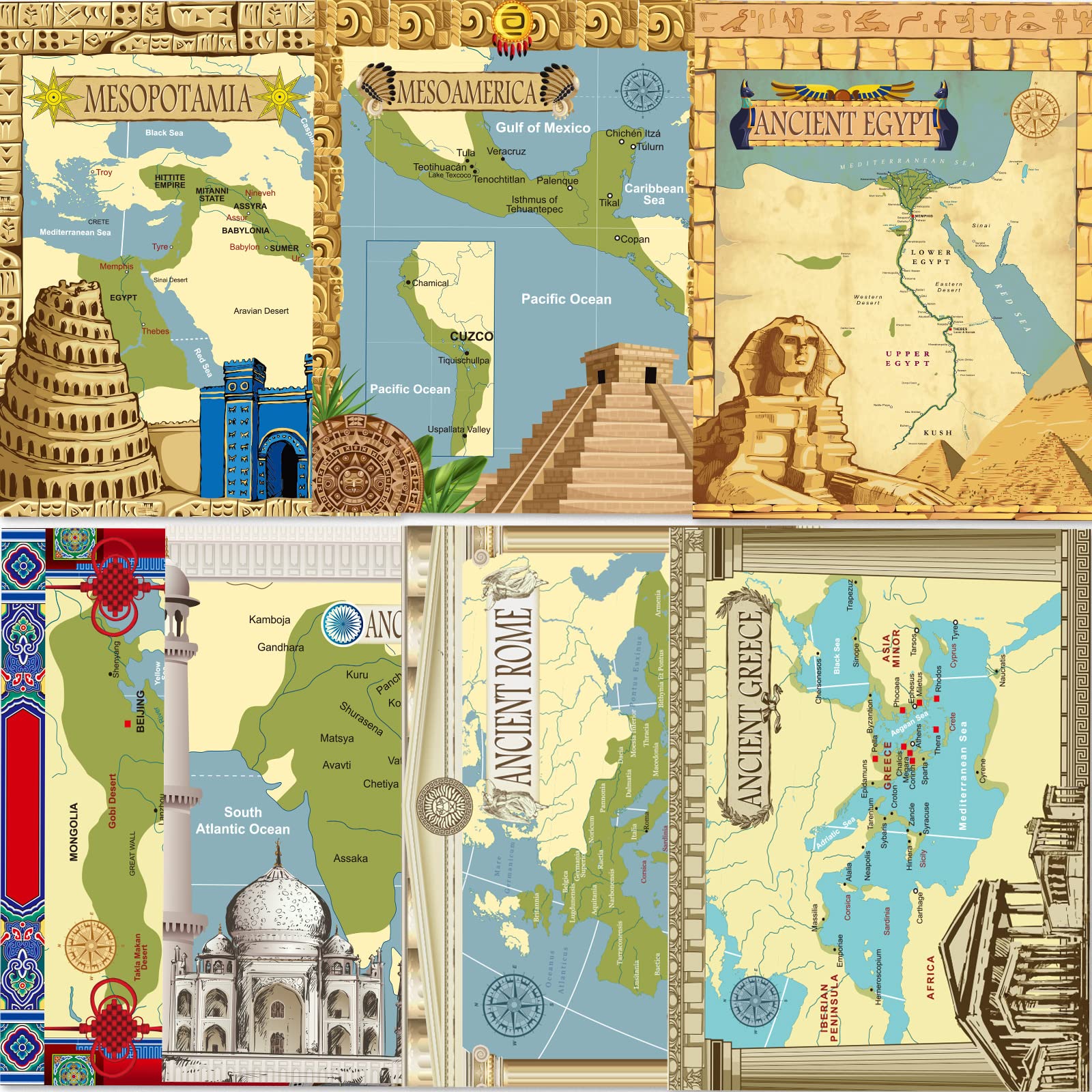 Photo 1 of Ancient Civilizations Poster for Social Studies Classroom Learning - Educational Decor for Primary, Middle, and High School - Social Education Wall Art