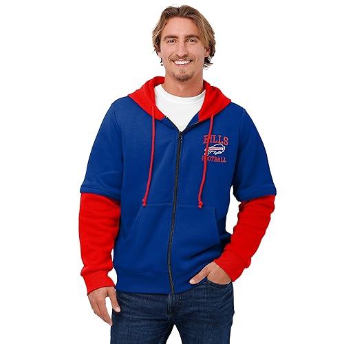 FOCO Buffalo Bills NFL Mens Wordmark Long Sleeve Hooded Shirt - M Team Color